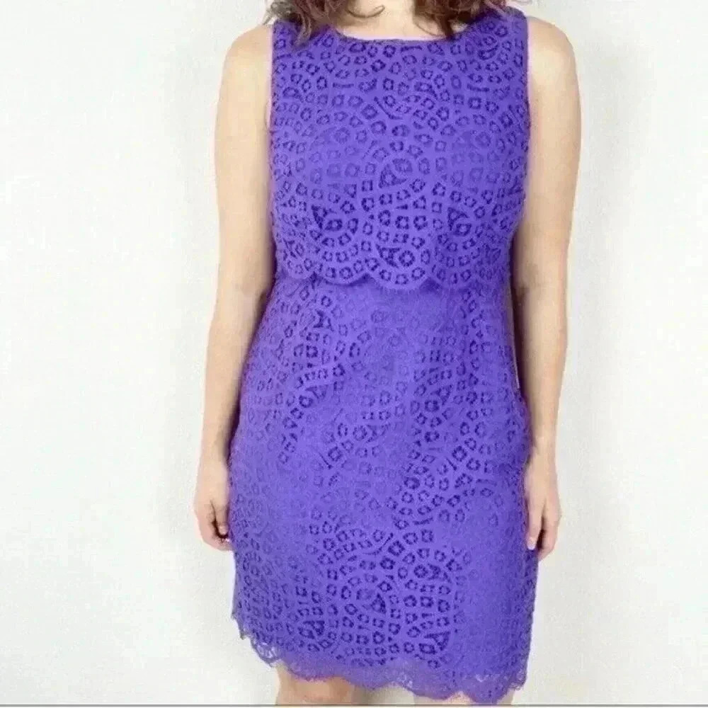 J. Crew Sleeveless Lace Overlay Dress